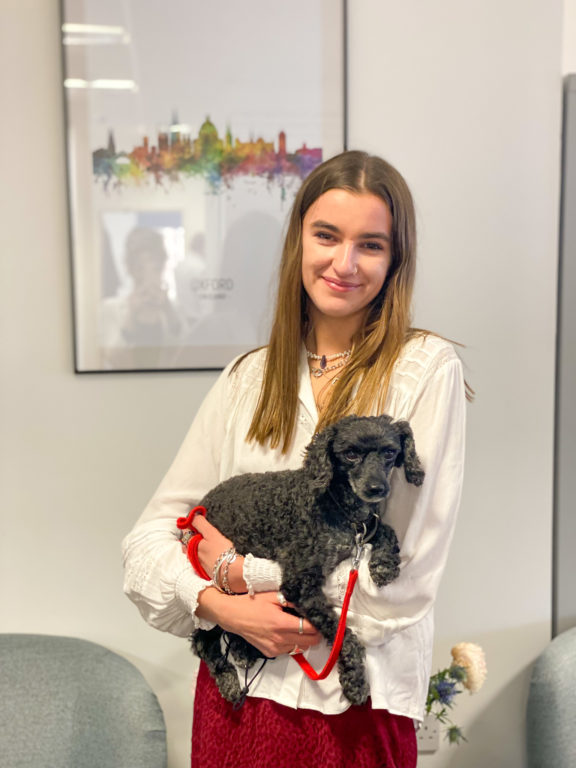 With Her Dog